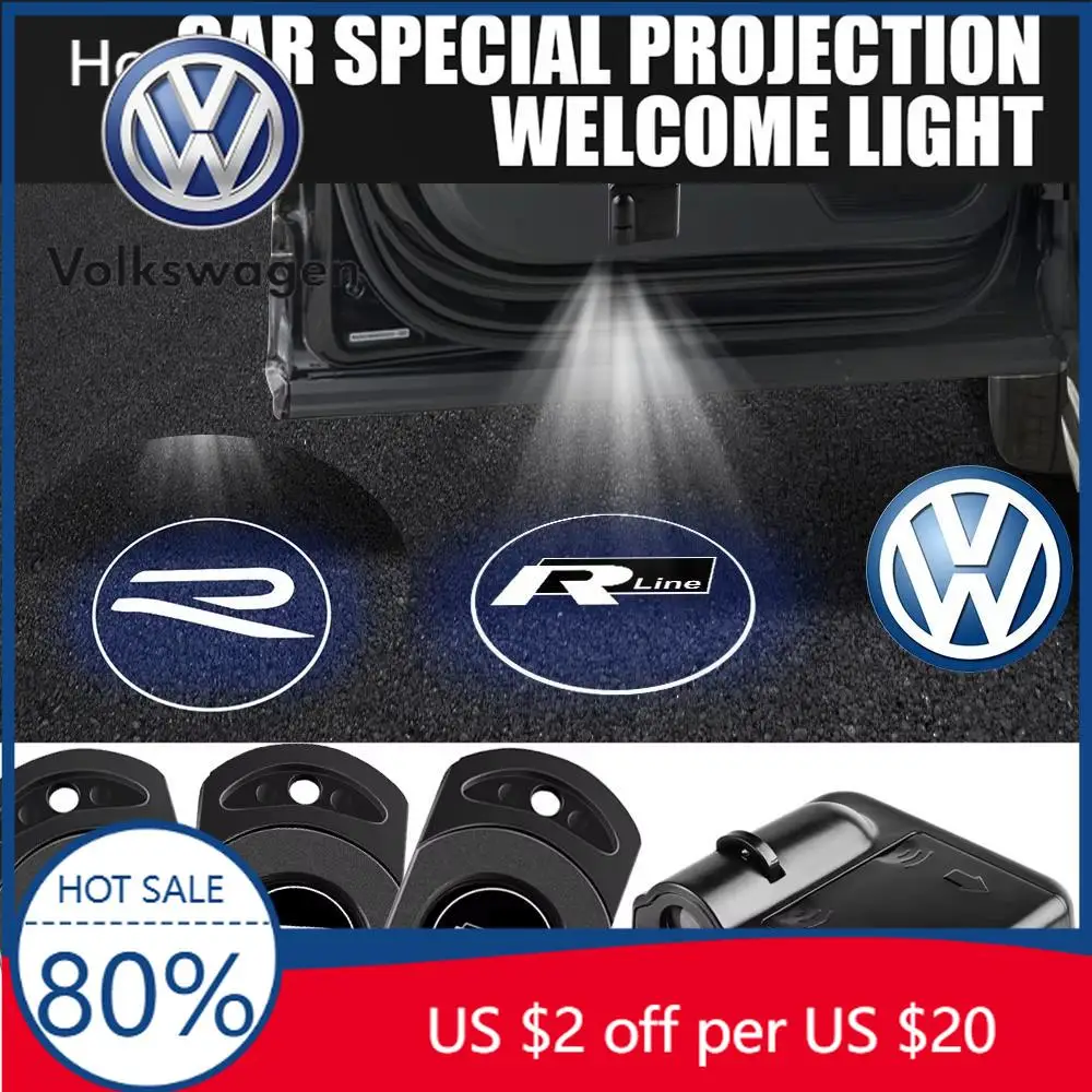 

Для VW Volkswagen Jetta MK5 Golf 1/2 шт. беспроводной автомобильный дверной свет приветствия для Volkswagen R Rline Touareg Teramont PHIDEON Passat V