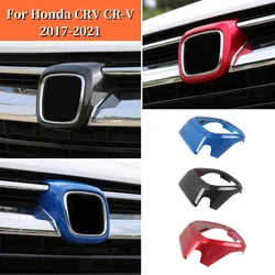 For Honda CRV CR-V 2017-2020 2021 Hybrid ABS Carbon Fiber Car Sign Car Front Grille Emblem Badge Logo Trim Cover Accessories