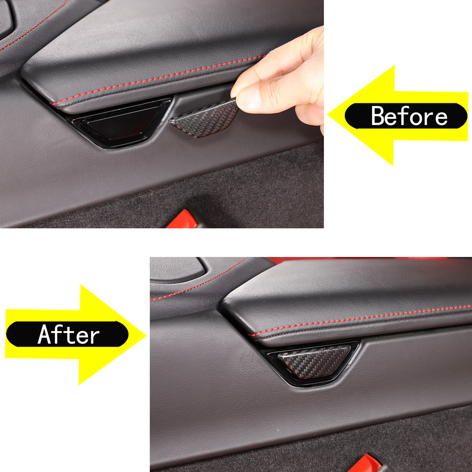 

1 piece set Hard true carbon fiber Car central control armrest box switch decorative cover For Chevrolet Corvette C8 2020 +