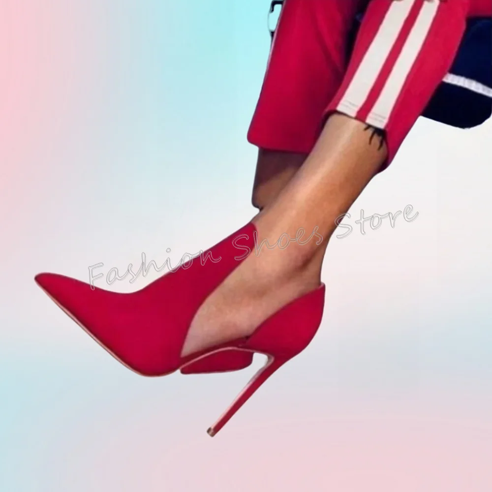 

Red Pointed Toe Pumps Slip on Stilettos High Heels High Heel Shoes for Women Comfortable Heels 2025 New Zapatos Para Mujere