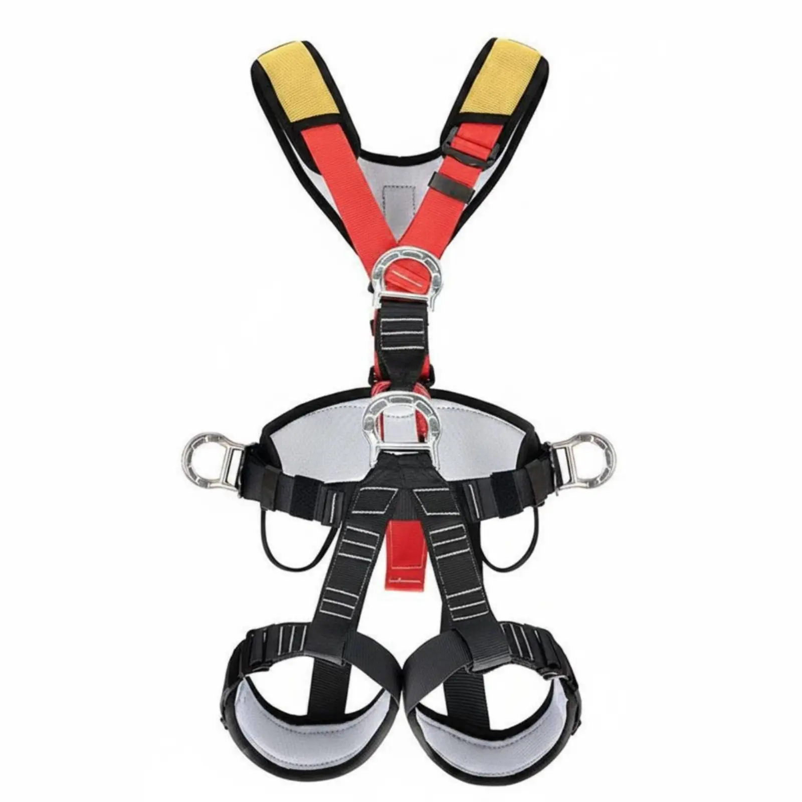 5 Point Harness Wear-Resistant Full Body Safety Harness D-Rings Adjustable Straps for Professionals, Construction, Caving