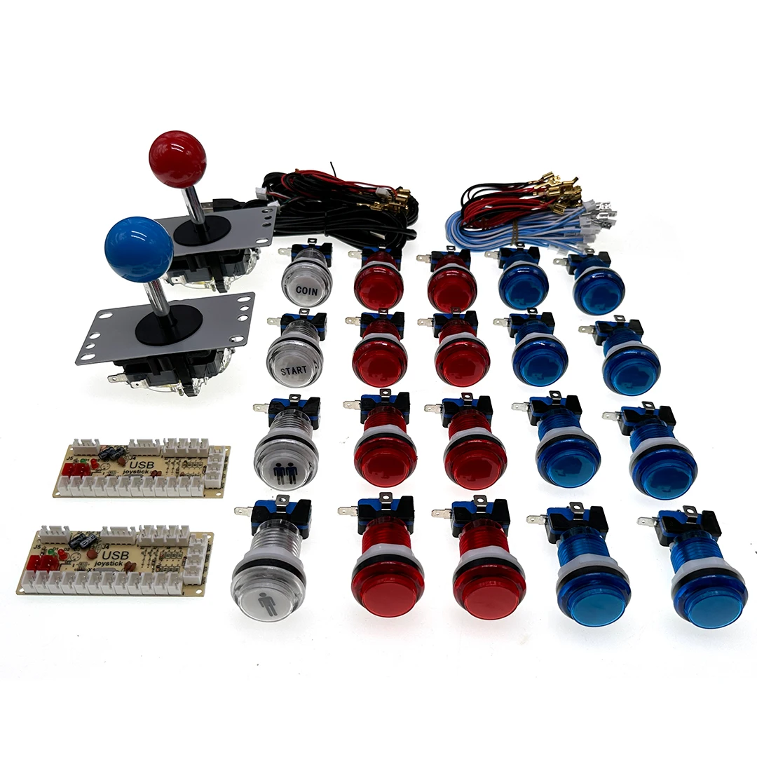 

Arcade Joystick Kits for 2 Players, Zero Delay Arcade Cabinet, DIY Kit for 5V, USB LED, Buttons Joysticks, Game Parts Set