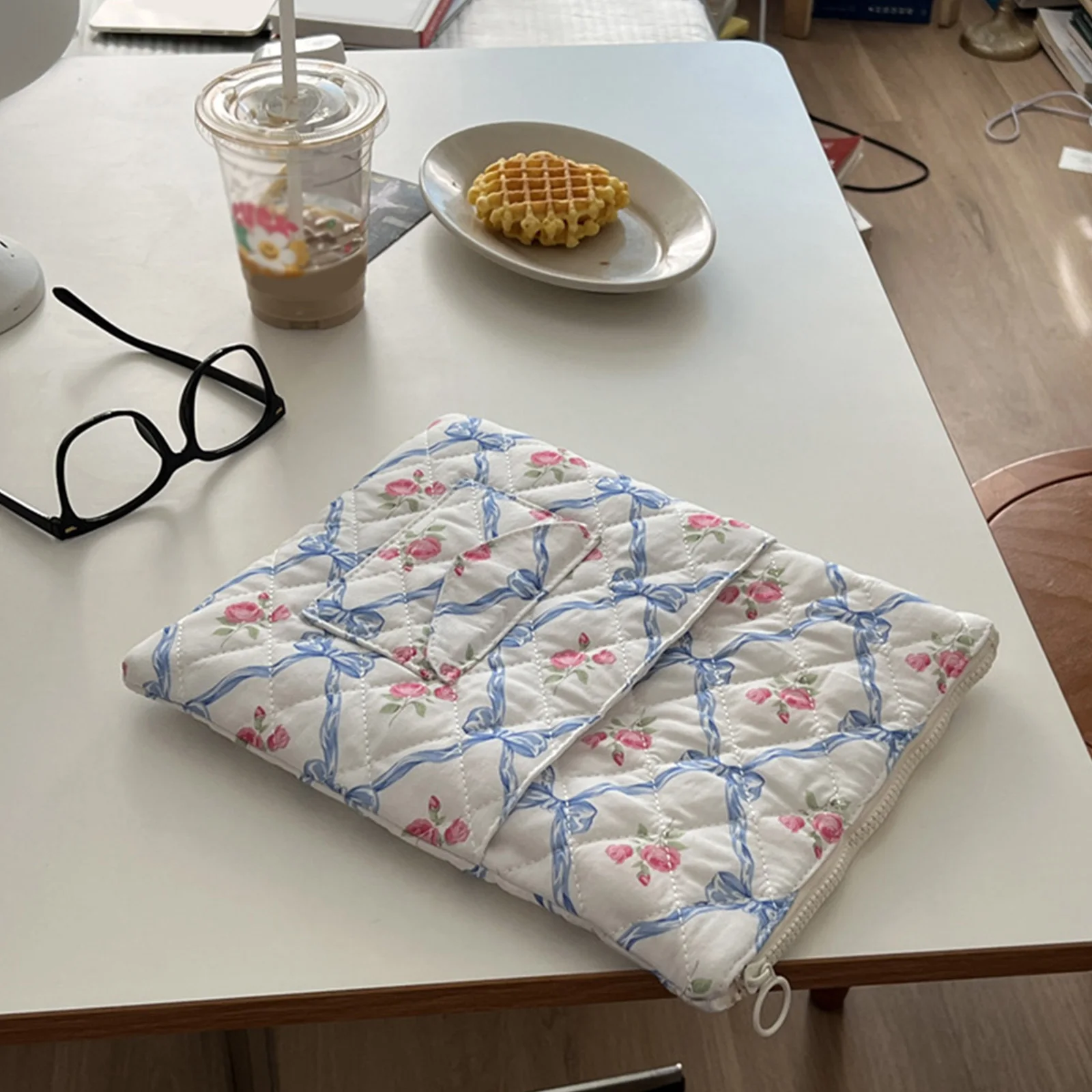 

Стеганая сумка для компьютера для iPad Air 4 5, защитная сумка с цветочным принтом, сумка для ноутбука, чехол для планшета, чехол для 15-дюймового ноутбука