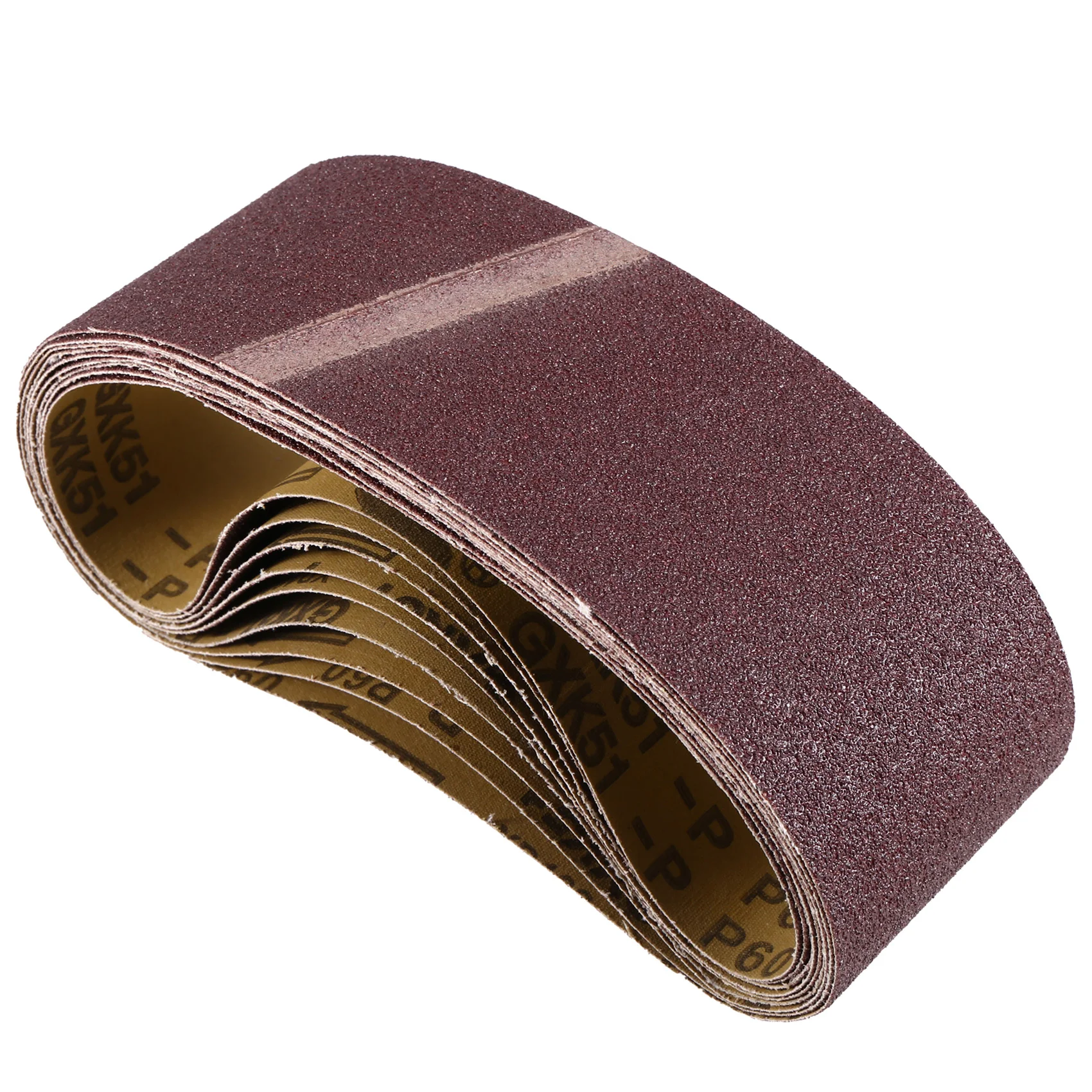 ABFW 10PCS 75x533mm Sanding Belts Aluminum Oxide 3x21in Abrasive Belts P60