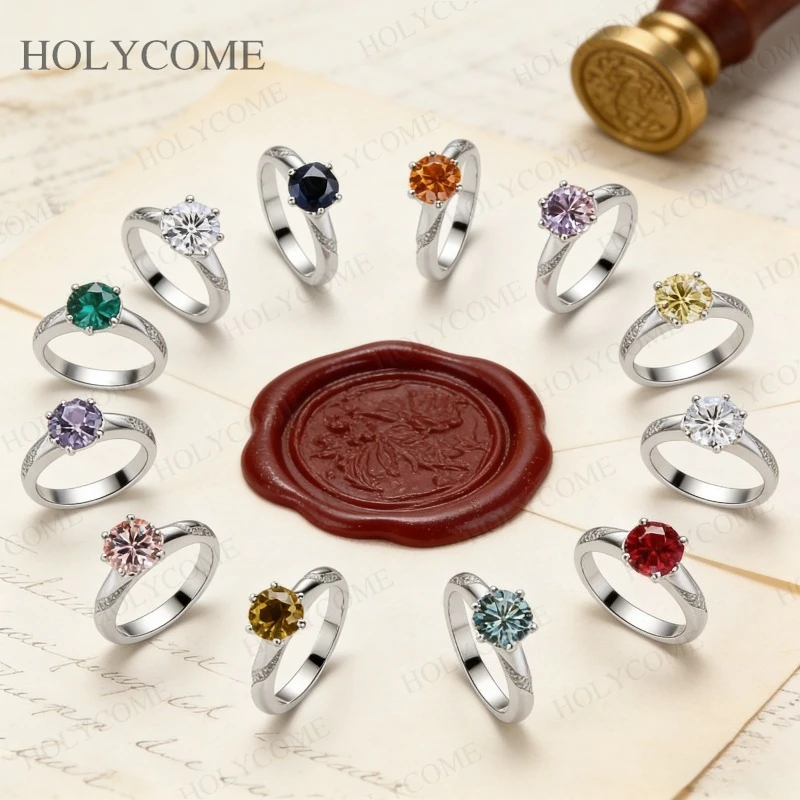 

925 Sterling Silver Moissanite Ring GRA Certified Six-Claw Design Fine Jewelry For Women Engagement Band Jewelry Gifts