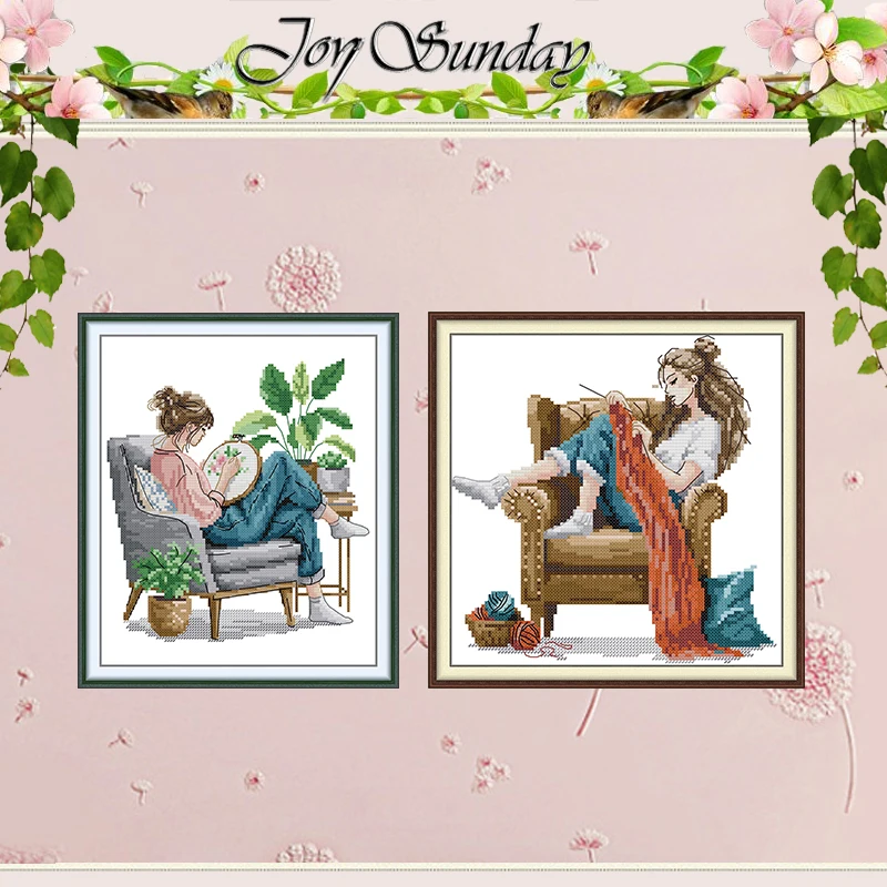 

Needle Girl Patterns Counted Cross Stitch Set DIY 11CT 14CT 16CT Stamped DMC Cross-stitch Kit Embroidery Needlework Home Decor