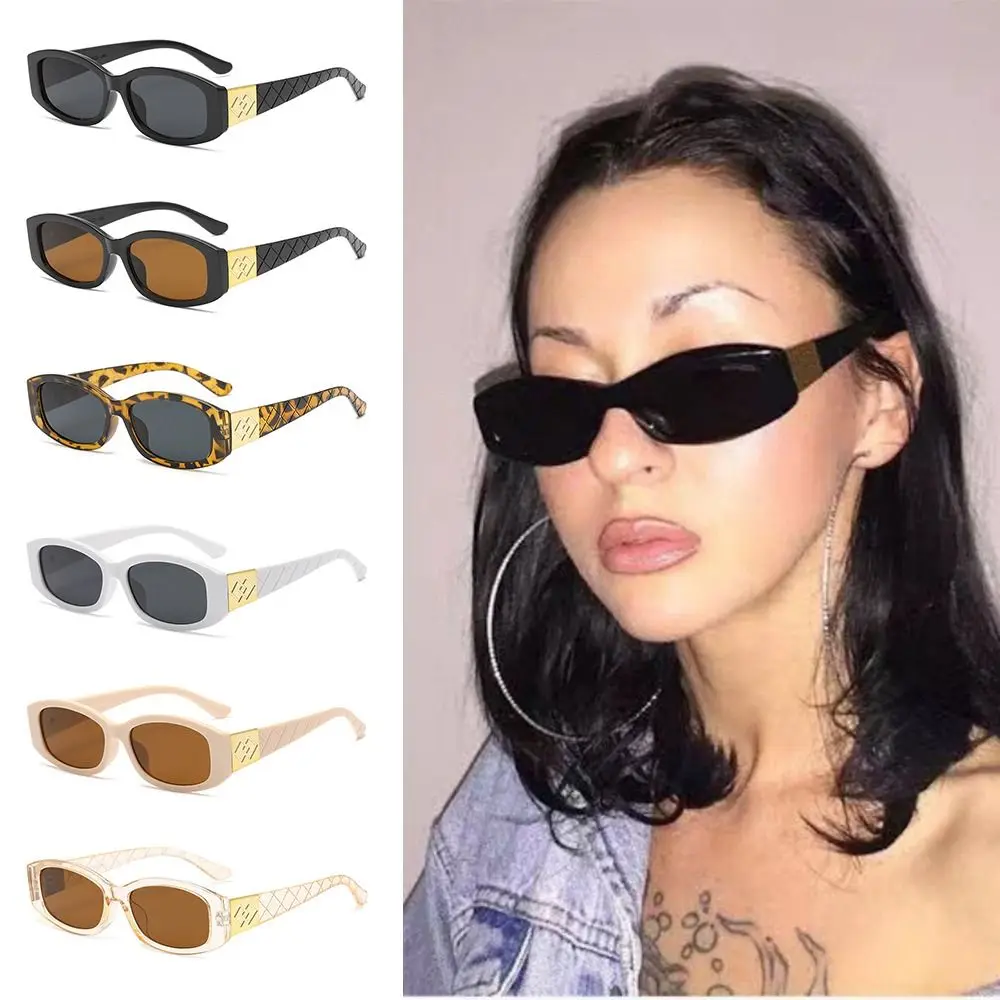 Oval Small Frame Sunglasses for Women 2024 Fashion Rectangle Shades Ladies Sun Glasses Trendy Summer Unique Eyewear