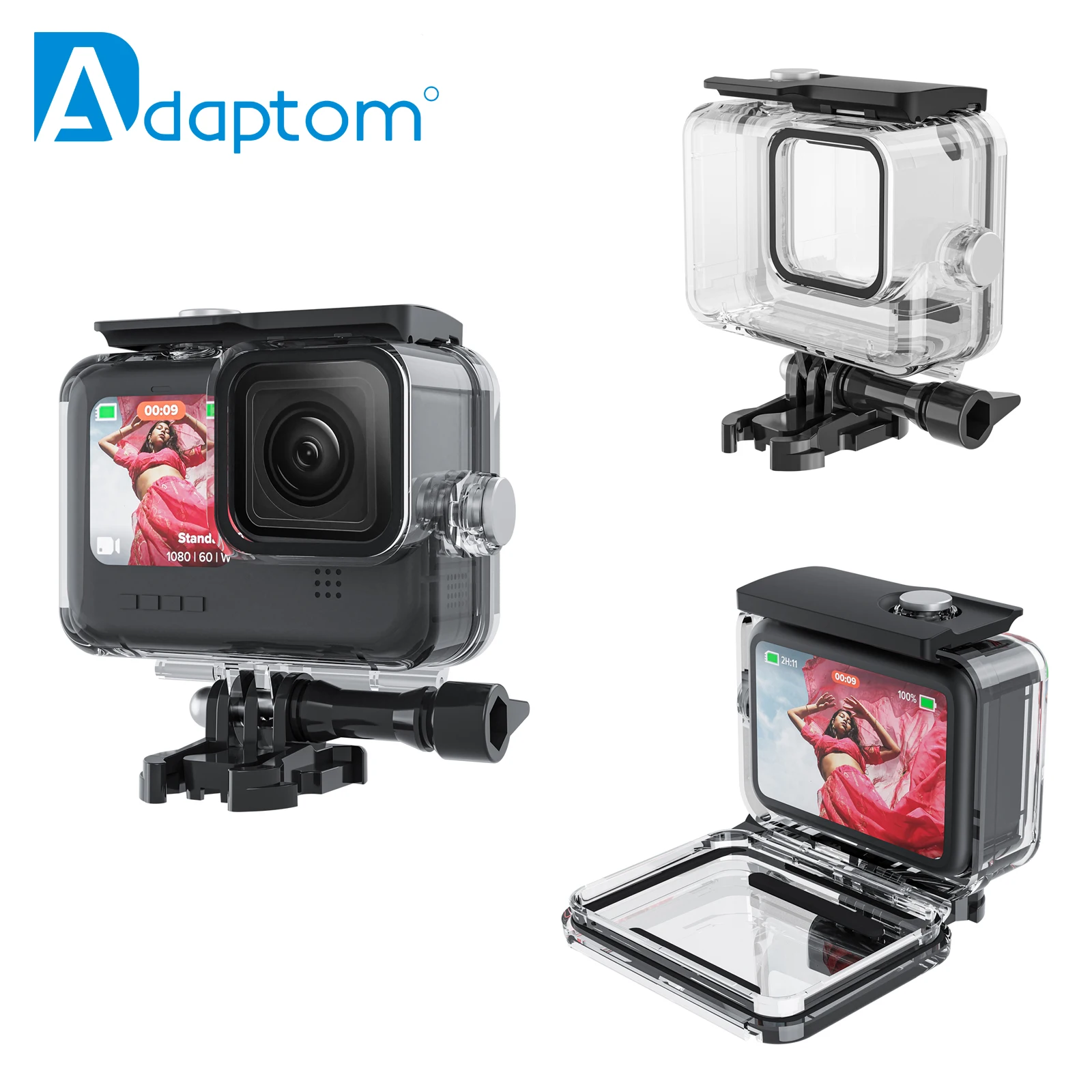 

45M Waterproof Case For GoPro Hero 12 11 10 9 Tempered Glass Lens Underwater Diving Housing Cover Waterproof Protective case