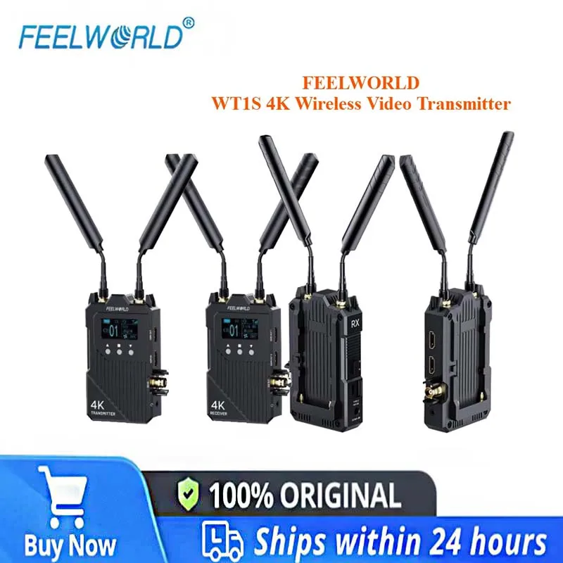 FEELWORLD WT1S 4K transmetteur vidéo sans fil interphone Duplex double entrée HDMI et SDI sortie pour caméra de Streaming en direct pour surveiller