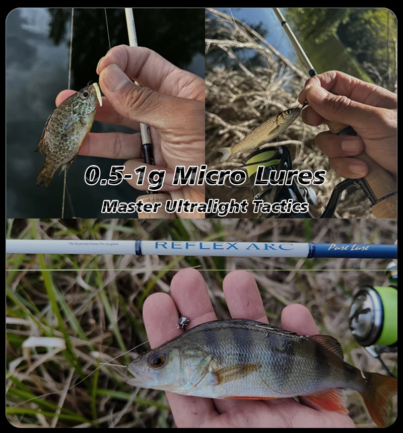PureLure Reflex Arc Lure WT 0,5-12g BFS Casting Rod 6FT MF Action Toray Carbon mit Fuji SIC Ring Vollkork-Rolle für Forelle und Barsch – Detail 4
