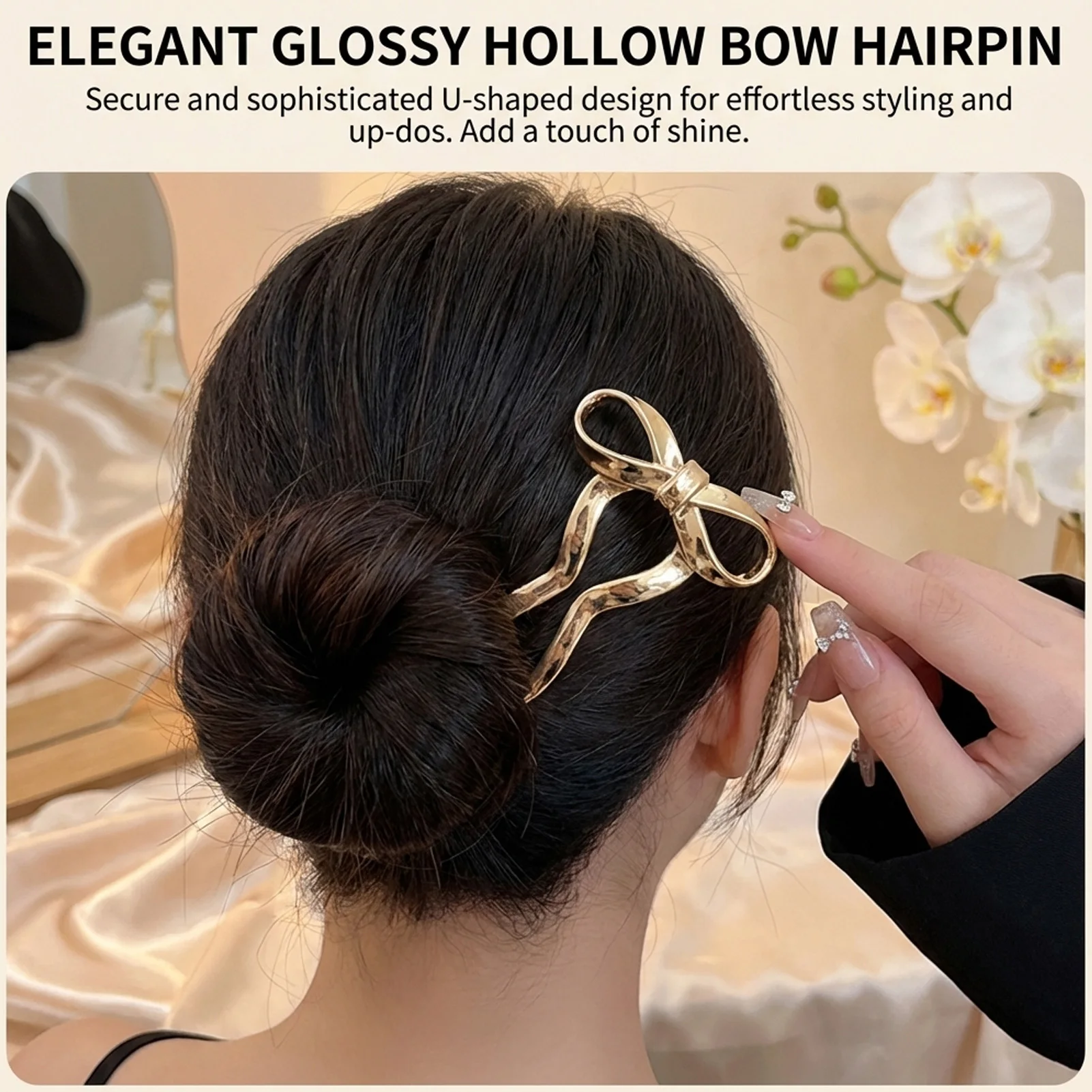 Elegant Bowknot U Shape Hairpi - Women Accessories Holder recension och pris