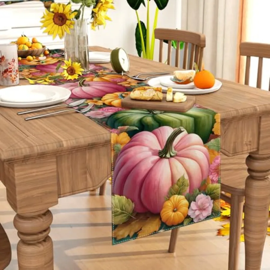 اليقطين الأزهار الخريف الجدول عداء 72 Ih Seasol الخريف الشكر المطبخ غرفة الطعام الجدول زينة للمنزل ديكور الحفلات