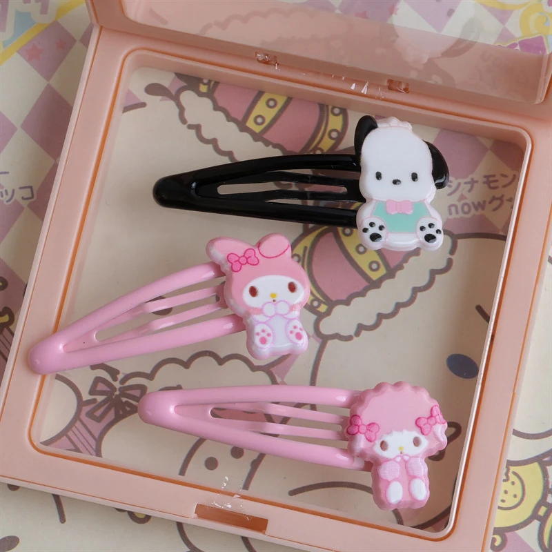 My Melody Cartoon Hairpin para meninas, Lovely Acrílico Hair Clip, Side Bangs Clips, Little Sheep, Headwear, Acessórios para cabelo