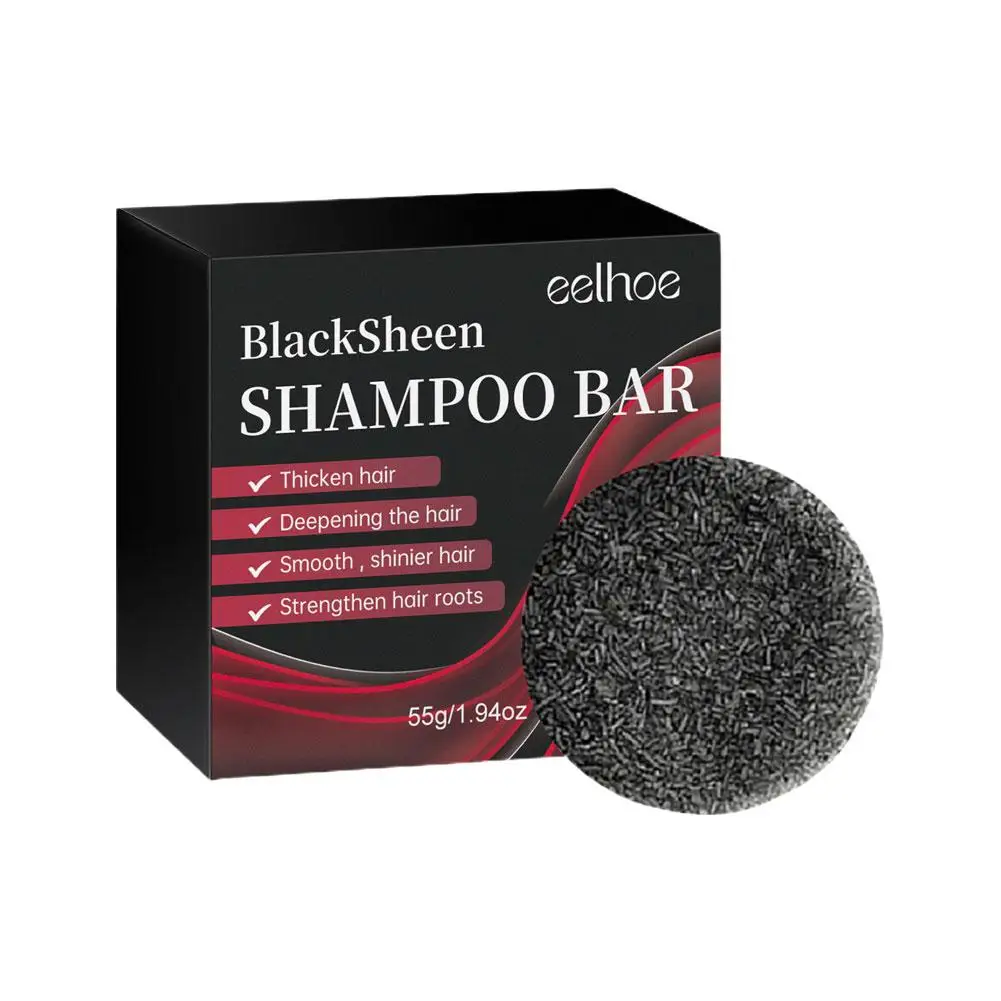 55g Hair Darkening Shampoo Solid Black Shampoo Restore Hair Color Anti Hair Loss Deeply Clean Soap Promote Strong 