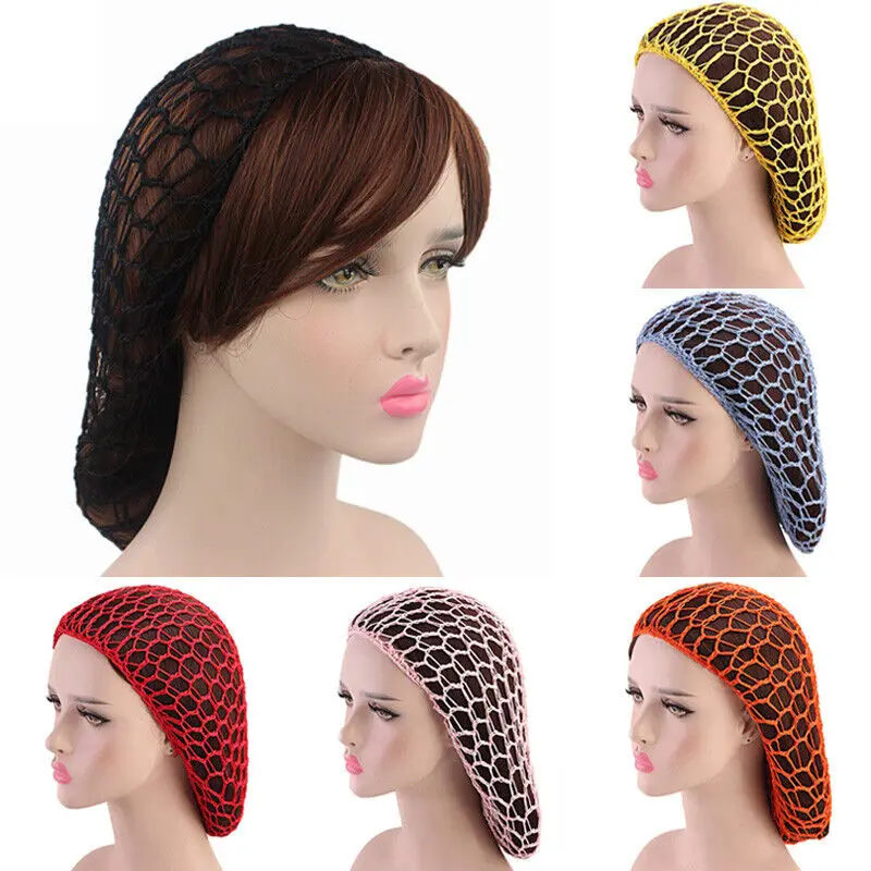 

Sdotter 1pcs Rayon Knit Hat Hair Net Crochet Hairnet Cap Women Hairband Head Cover Fashion Lady Weaving Network Mesh Hair Cap