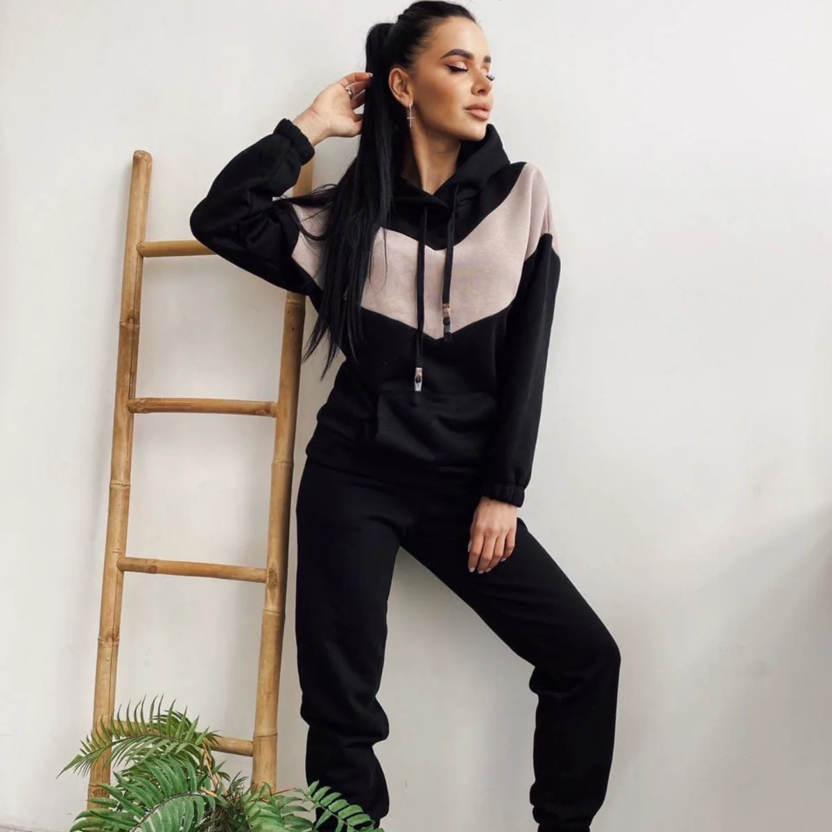 

Women's Autumn Winter Hoodie Sweatirt Casual Spor Long Pants Two-Piece Set Comfortable Loose Fit Faionable Ensemble