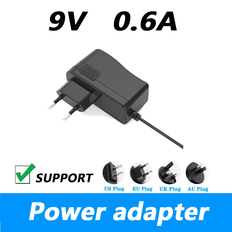 

DC 9V 0.6A 600mA Digital TV Power Adapter Transformer Power Cord UK Plug AU Plug 5.5*2.1MM Power Supply with 3 meter