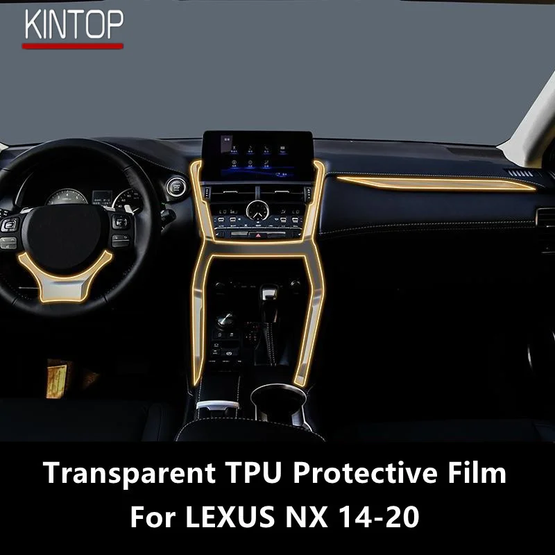 

For LEXUS NX 14-20 Car Interior Center Console Transparent TPU Protective Film Anti-scratch Repair Film Accessories Refit