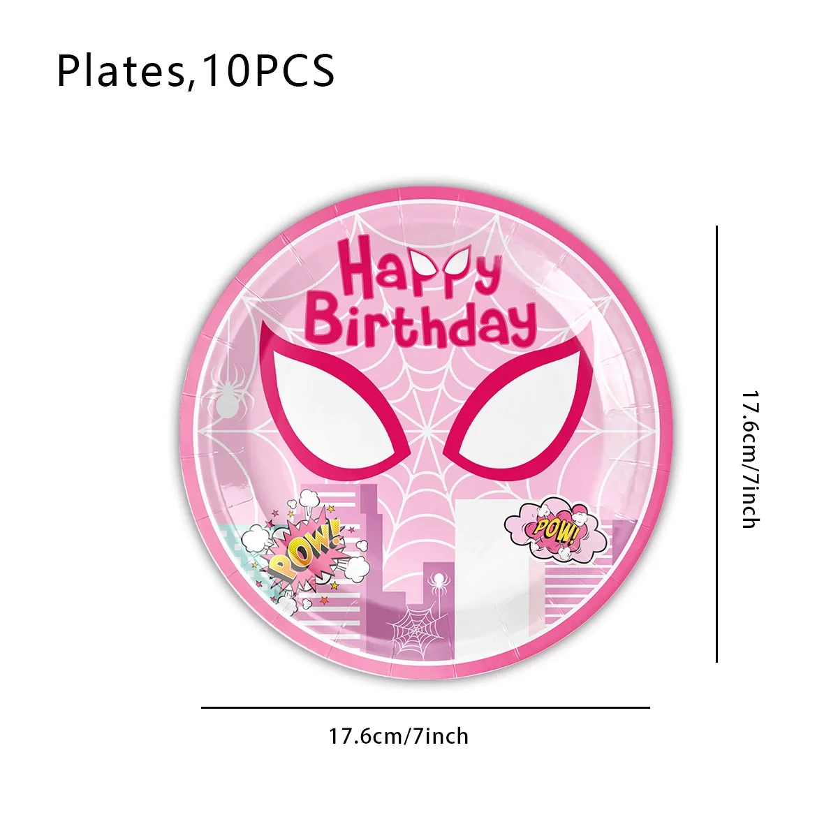 Neue Arachno-Hero Gwen Partydekorationen Rosa Spider-Man-Thema Latexballons Tassen Teller Taschentuchdekoration Kuchen Mädchen Geschenke