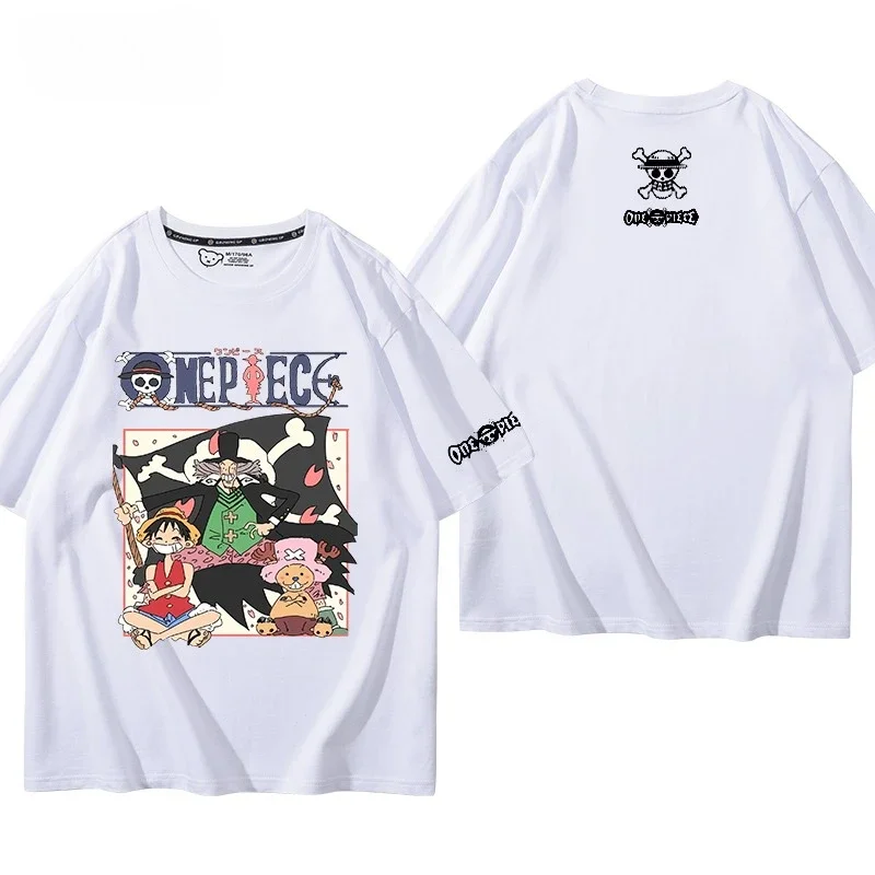 

ONE PIECE Animation Luffy Chopper Joint Peripheral Short Sleeve Men's and Women's Summer Cotton Loose T-Shirt