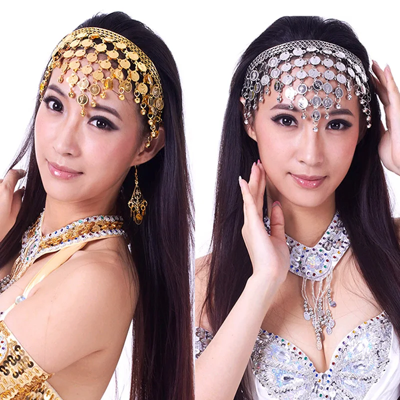 652F Chic Belly Dance Hair Band  Costume Dancing Coin Sequins Headbands