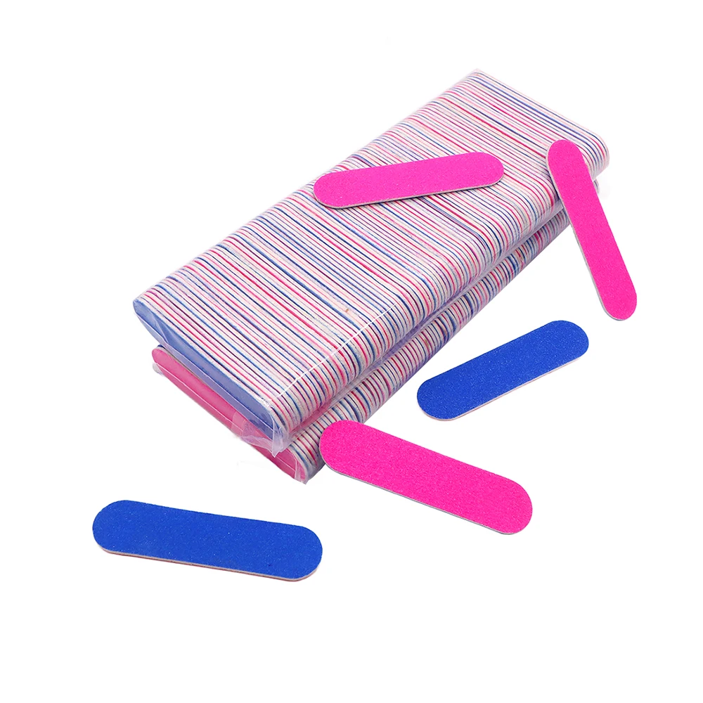 

200Pcs Double Sided Mini Nail File Wholesale For Manicure 180/240 Grit Sandpaper Nails File Nail Stylist Supplies Pedicure Tools