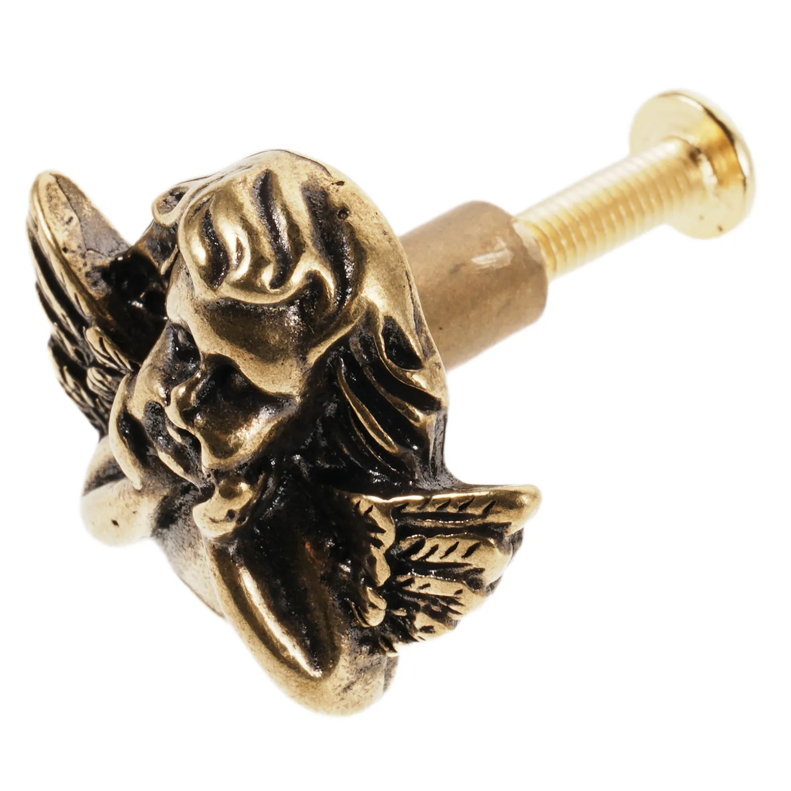 Metal Angel Drawer Pulls Copper Finish Cabinet Handles for Kitchen, Dresser, Vintage Modern Farmhouse Hardware