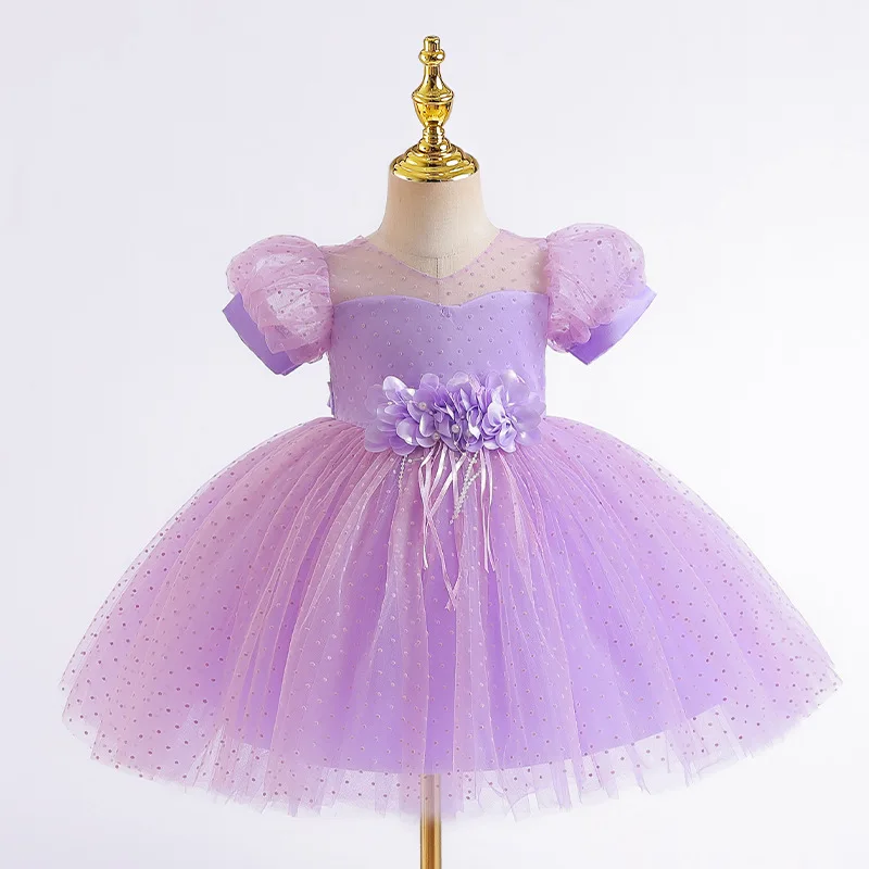 Vestidos de noche para niños y niñas de 2 a 8 años, vestido de baile esponjoso de lujo para fiesta de cumpleaños, boda, graduación, Formal, 2024