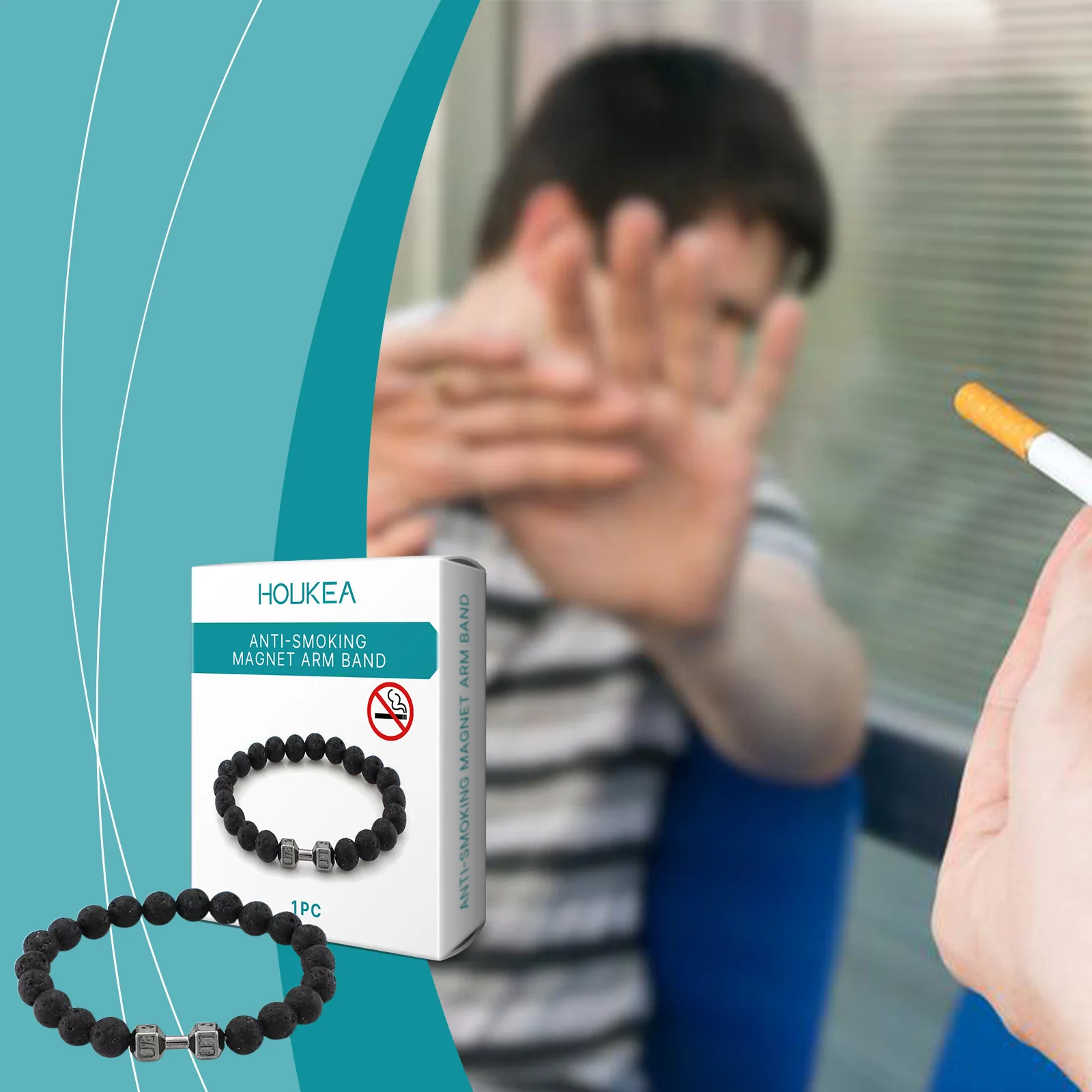 Brazalete magnético para dejar de fumar, ayuda a dejar de fumar fácilmente, dispositivo para reducir la adicción del cigarrillo, alivio del estrés, ayuda para dejar de fumar