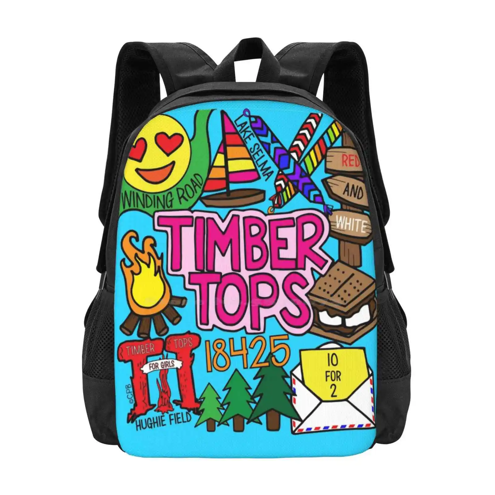 

Timber Tops 3D Print Design Backpack Student Bag Timber Tops Summer Camp Hughie Field 10 For 2 18425 Lake Selma Winding Road