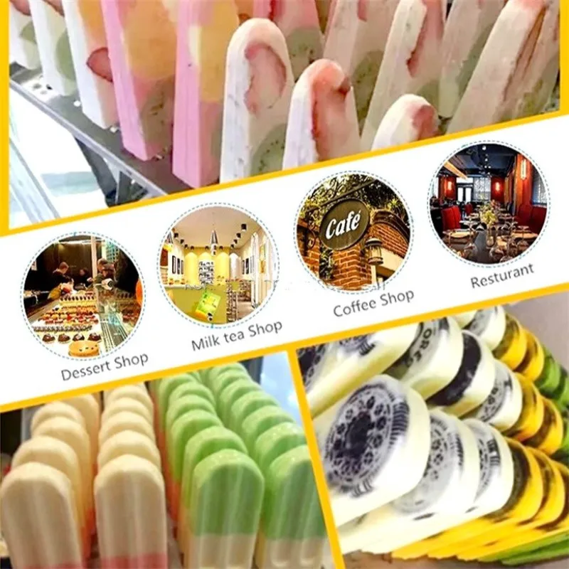 850W Stainless Steel Ice popsicle Machine With 40pcs/Set Mold Commercial Popsicle making Machine Ice Cream Lolly Stick Machines