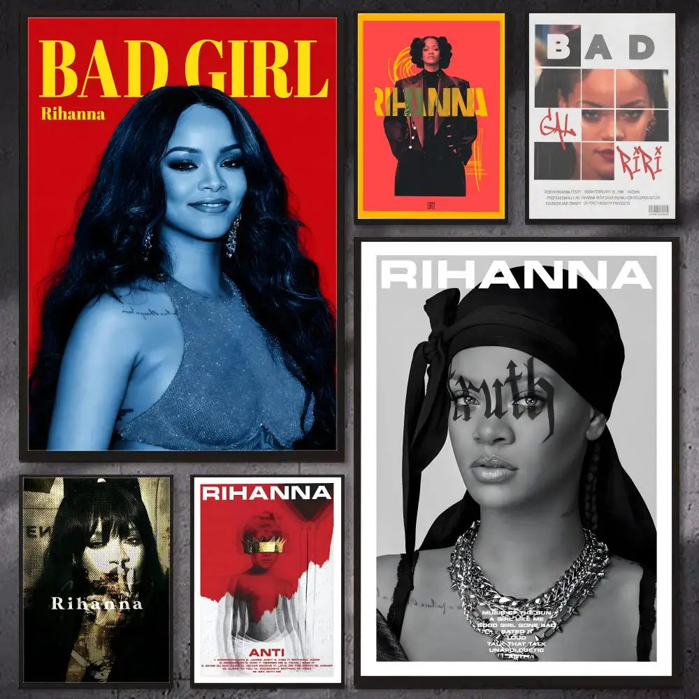 Singer R-Rihanna Poster Wall Art Print, Aesthetic Room Decor, Modern Home Decor, Removable Print