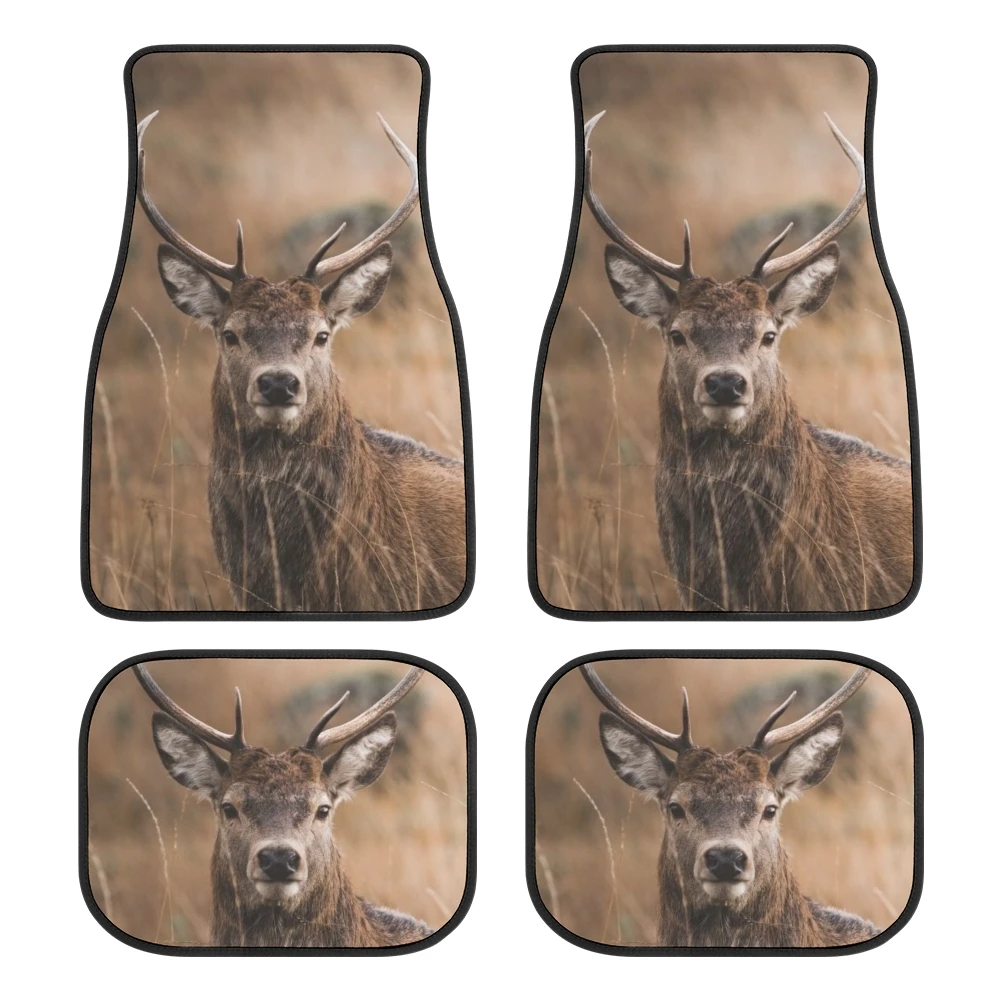 

Red Deer Animal Car Floor Mats Fit Most Car Interior Rubber Floor Mats Custom Printed Pattern Floor Mats 4pcs