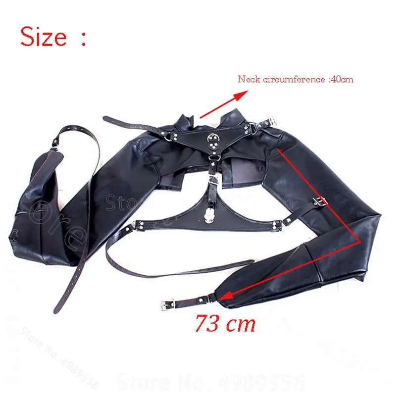 Woman Costume Open Breast Tools For Cupless BDSM 18 Sex Toys Straight Jacket Top Leather Arm Binder Restraint Fetish Body Binder