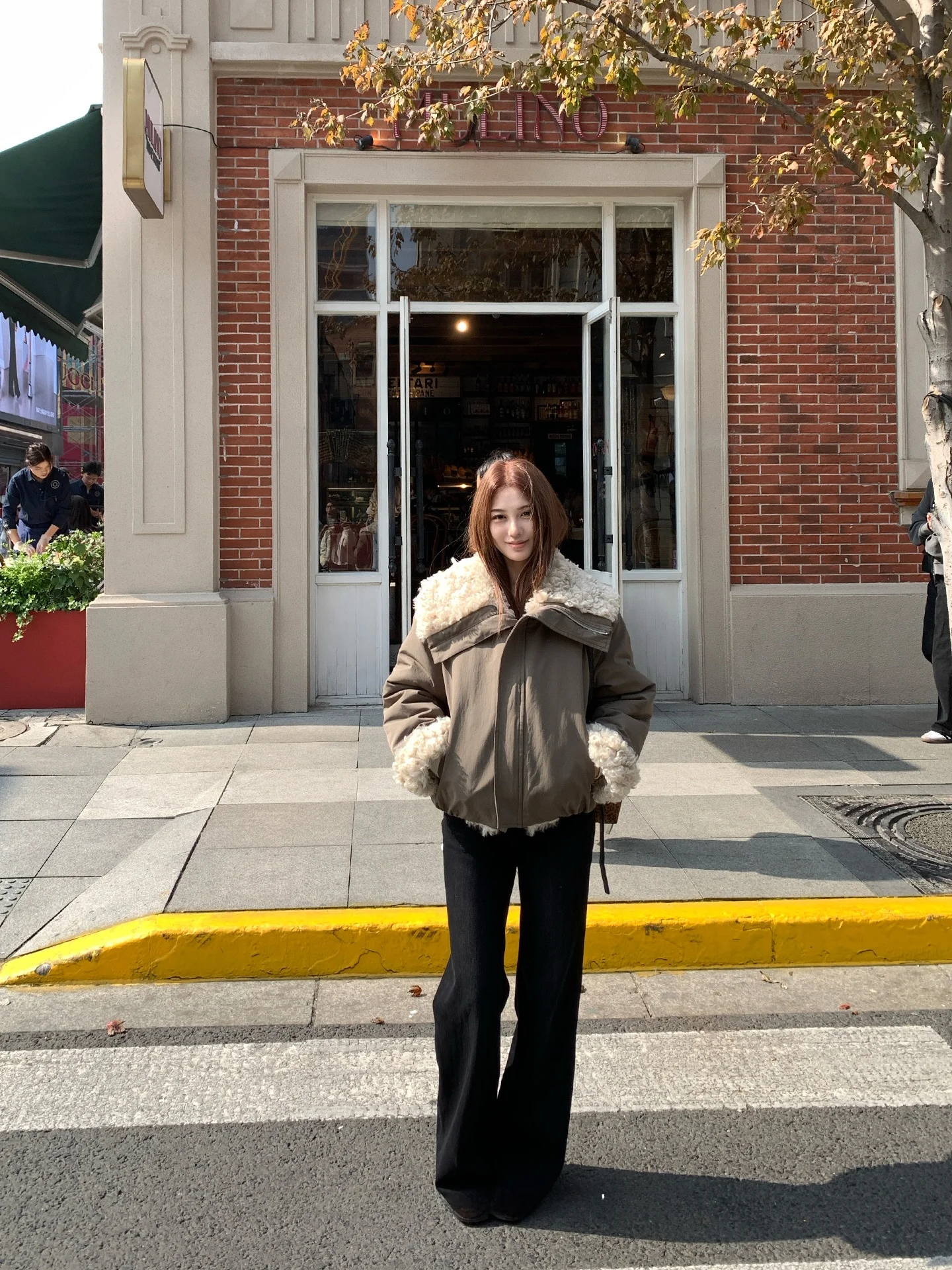 Vaqueros acampanados con forro polar para mujer, cintura alta, adelgazantes, de algodón, con cremallera, para otoño e invierno, SONG SONG