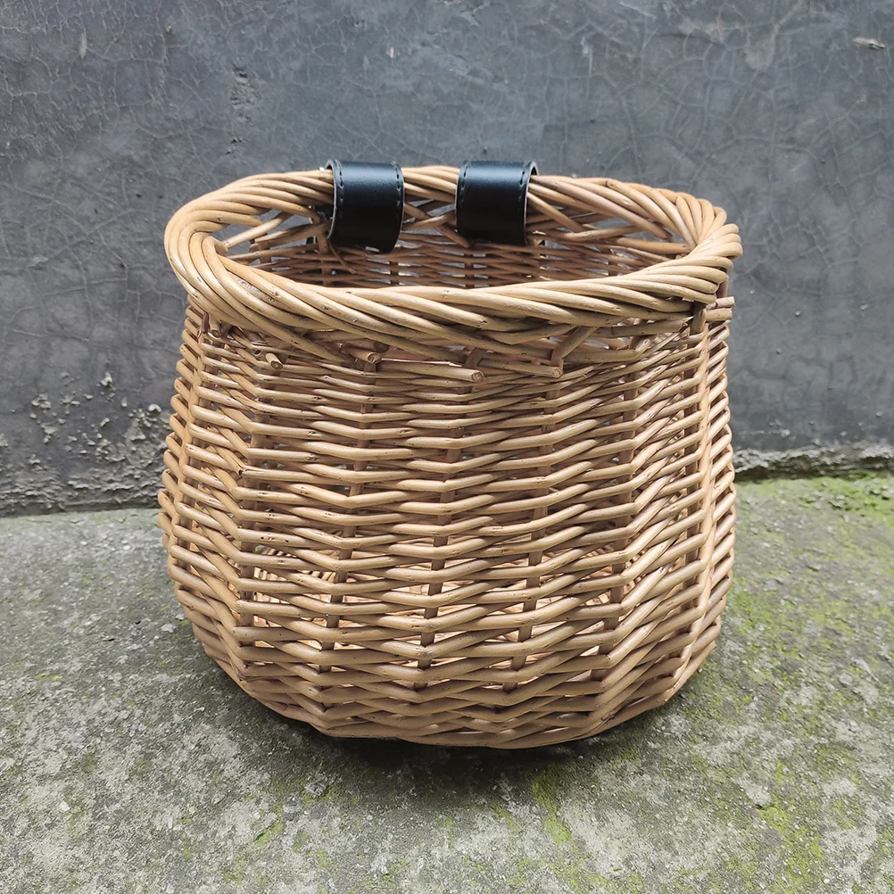 

Rattan Bicycle Basket Front Children Brake Fish Bamboo Wicker Durable Heavy Duty