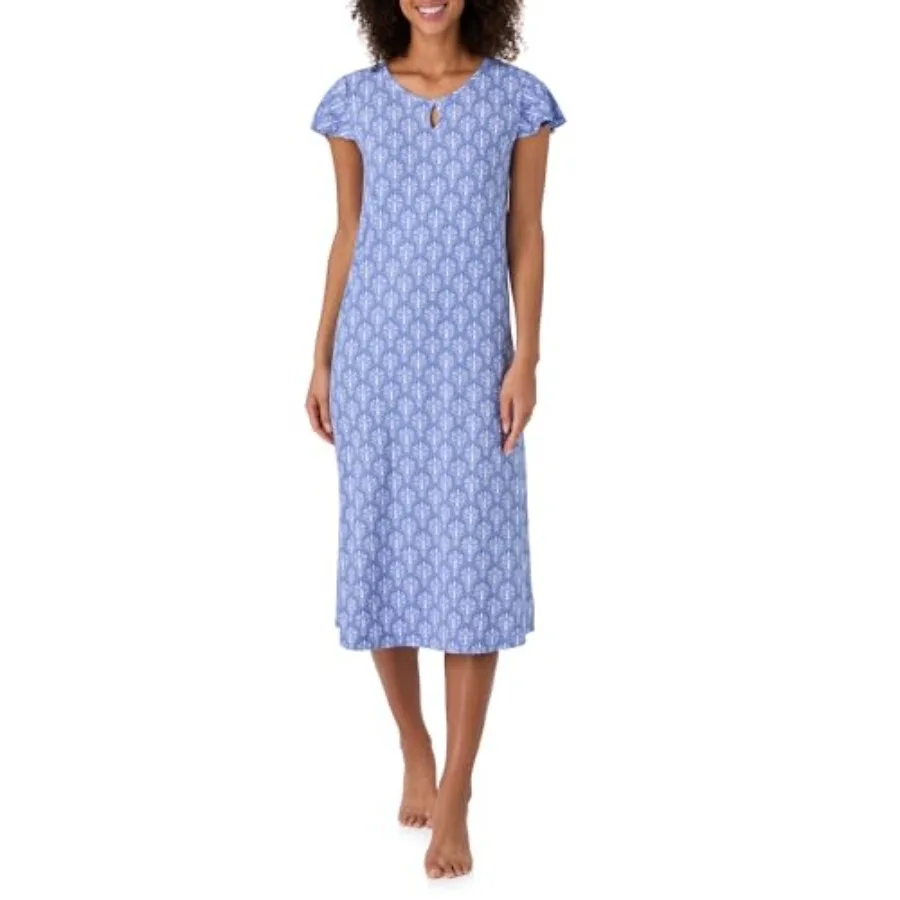 Tommy Bahama - Women's Long Nightgown, Short Sleeve Stretch Jersey Maxi Dress for Sleep or Lounge