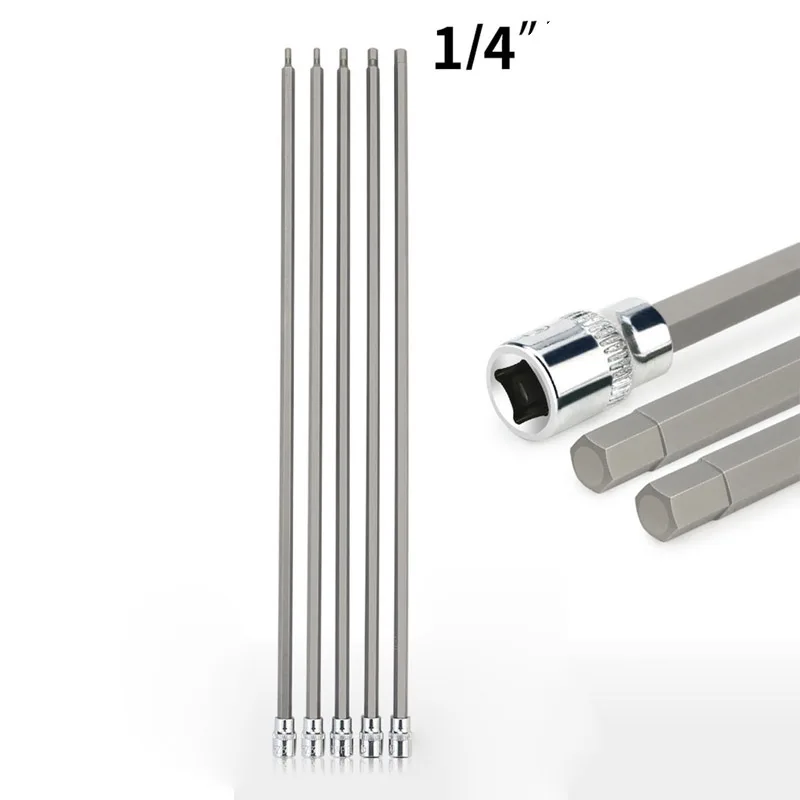 Polegada Unidade Hex Soquete Bit Conjunto mm mm mm mm mm mm Chave de Fenda Bits Ferramentas Manuais h3 h4 h5 h6 h7 h8 100 mm Comprimento 1pc
