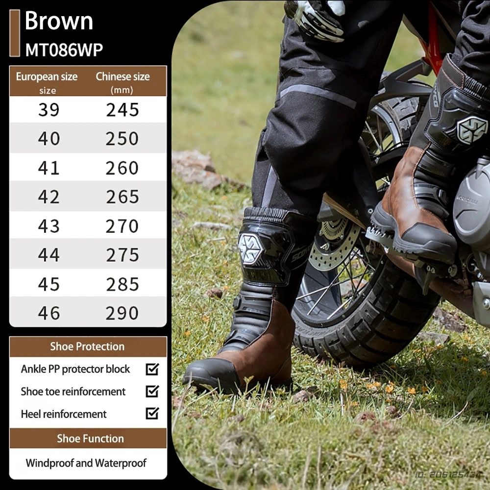 أحذية موتوكروس المهنية واقية دراجة نارية التمهيد عالية أعلى عدم الانزلاق سباق على الطرق الوعرة أحذية يندبروف مقاوم للماء الشتاء #6
