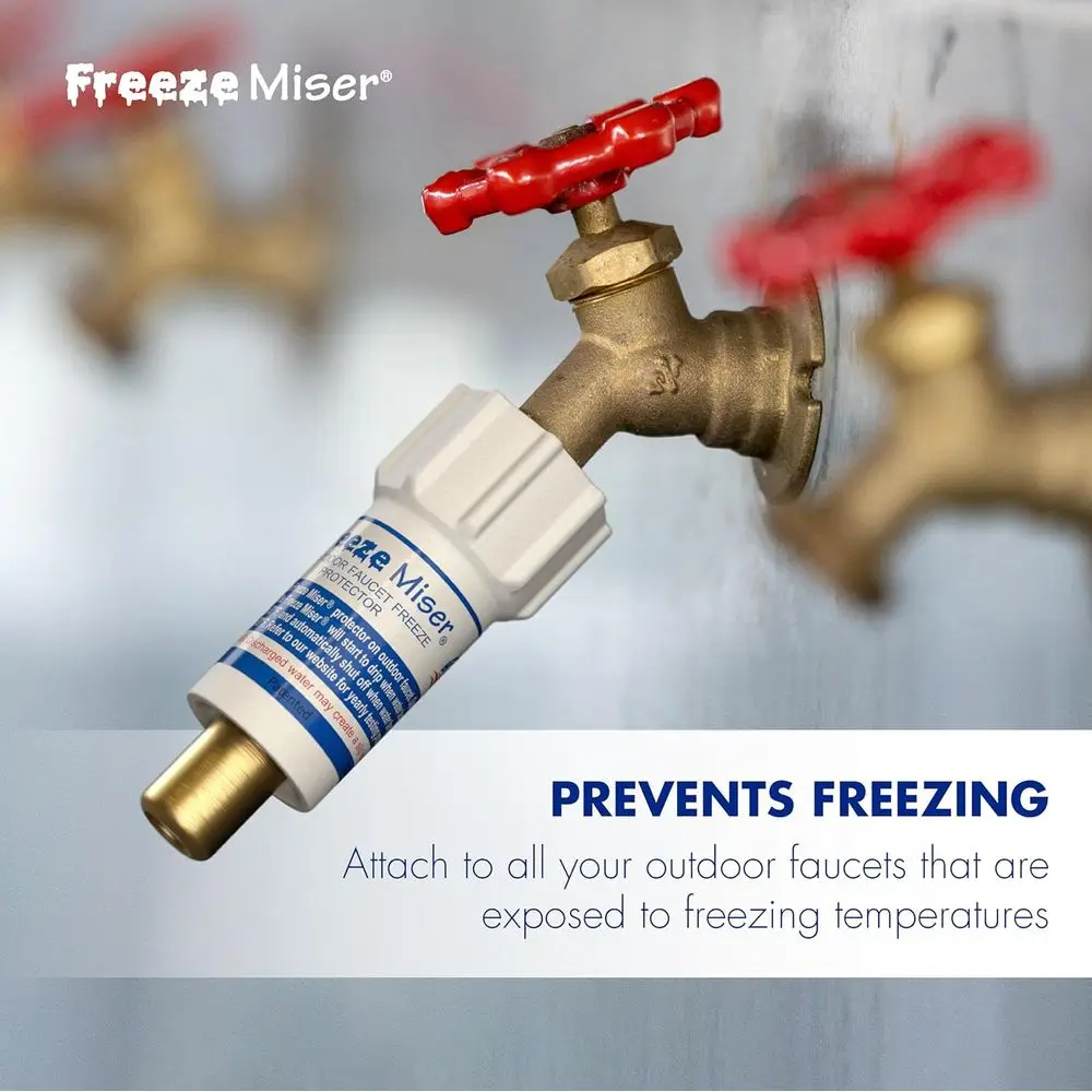 Protetor de torneira externa patenteado - ative abaixo de 37 ° F, capa durável, economiza água, pacote com 3