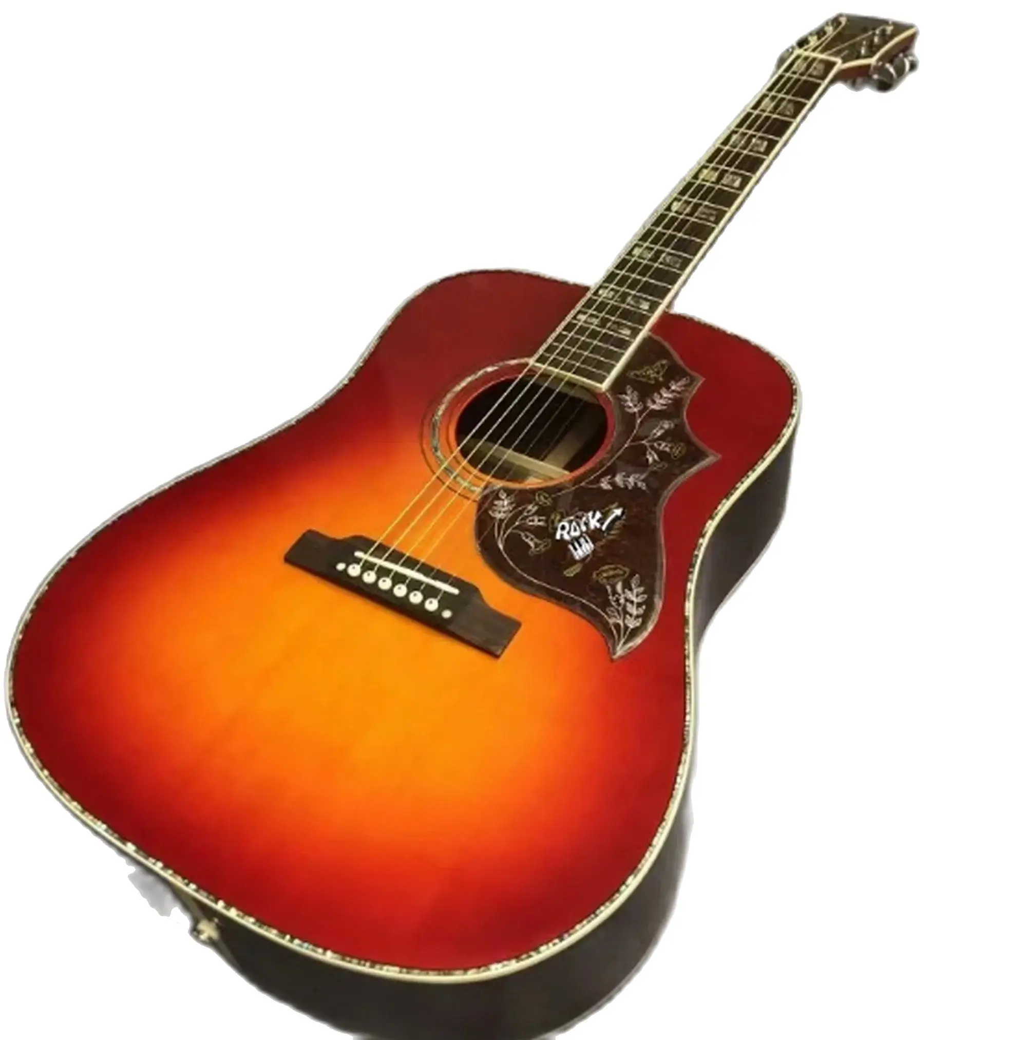 

41 "Hummingbird series rear board triple D abalone acoustic guitar in cherry sunburst 240430