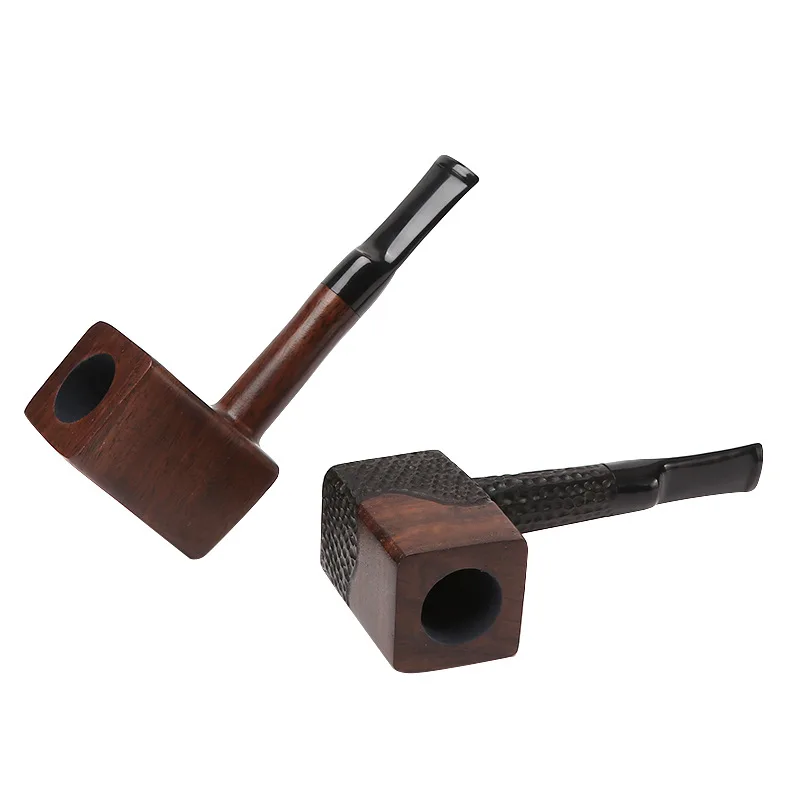 Classic Long Ebony Wood Solid Churchwarden Wooden Bent Smoking Pipe Tobacco Pipe Smoke Tube Fit For 3mm Filters Gift For Father