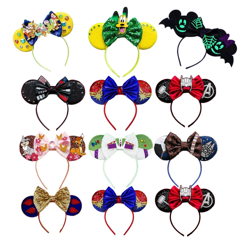 Christmas Mickey Mouse Ears Headbands Festival Carnival Party Hair Headwear For Baby Girls Women Headband Kids Accessories