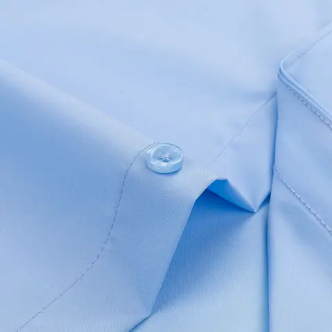 Camisa blanca de trabajo de fibra de poliéster Modal antiarrugas para hombre, camisa de manga larga y camisas de manga corta para hombre, informal negro