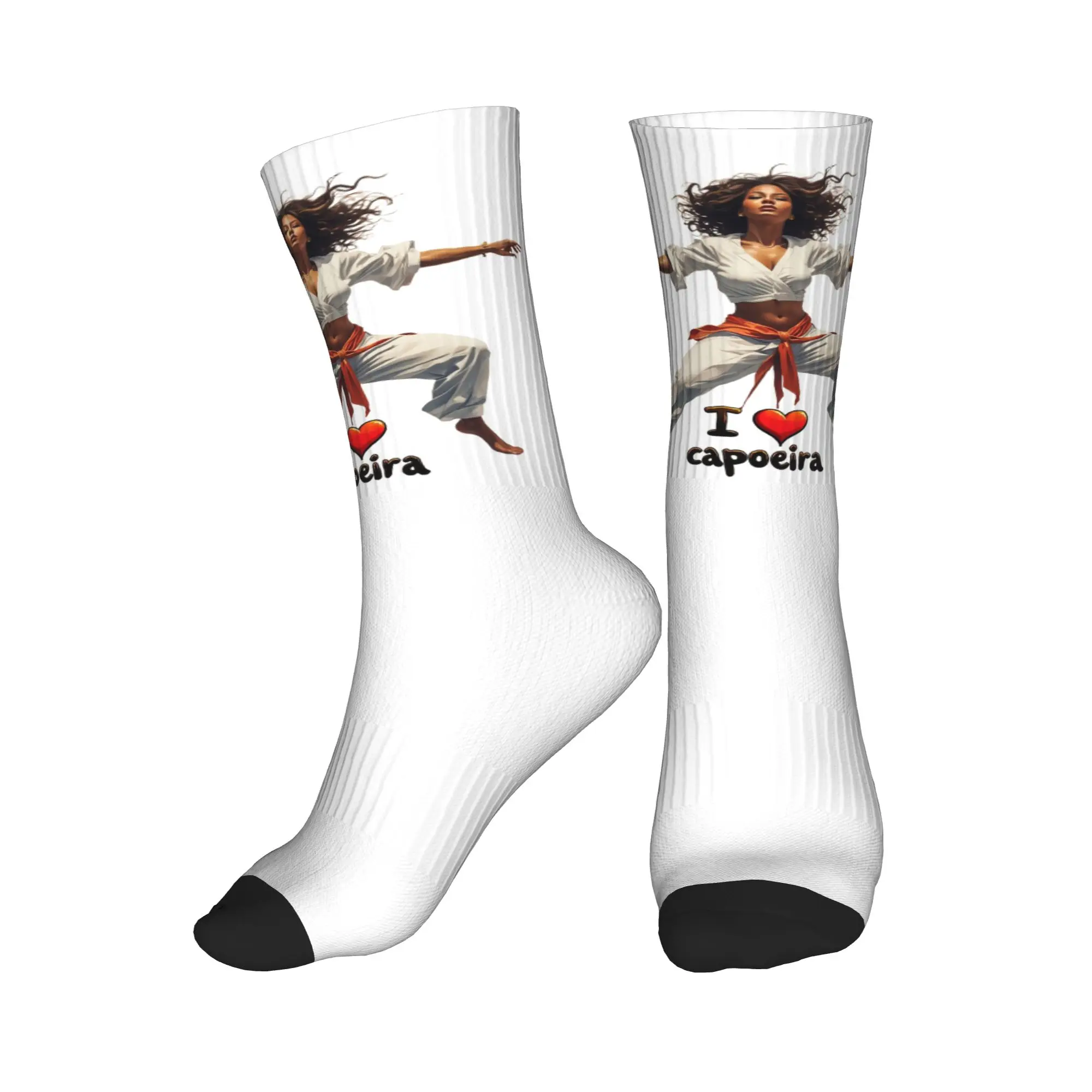 

Носки All Seasons Dynamic Capoeira Art I Love Capoeira Design Sport средней длины, забавные носки для мужчин и женщин