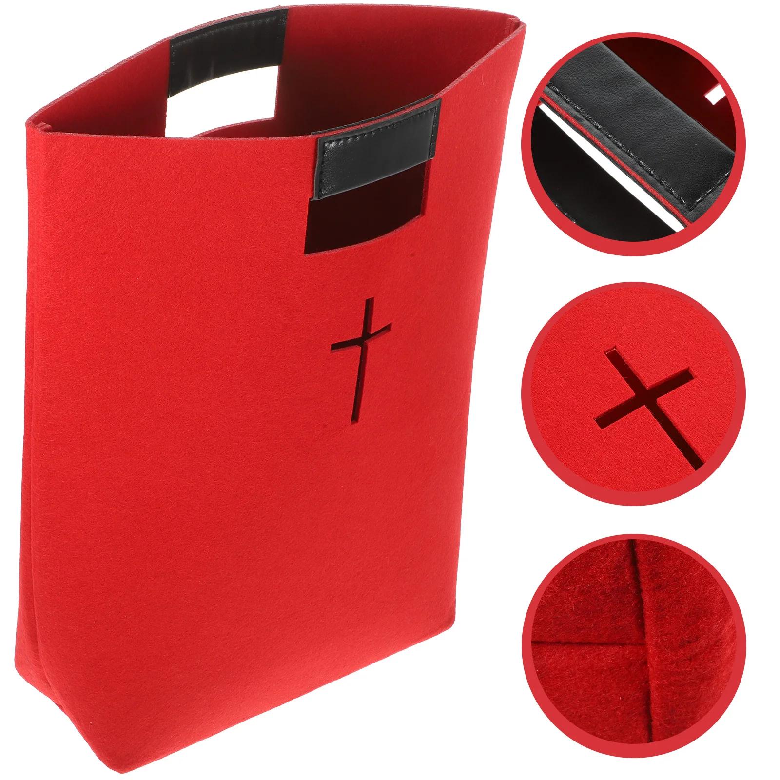 

Bible Storage Bag Felt Tote Handbag Carrying Case Christian Gift Church Cross Design Cover Study Shopping Bags for Women