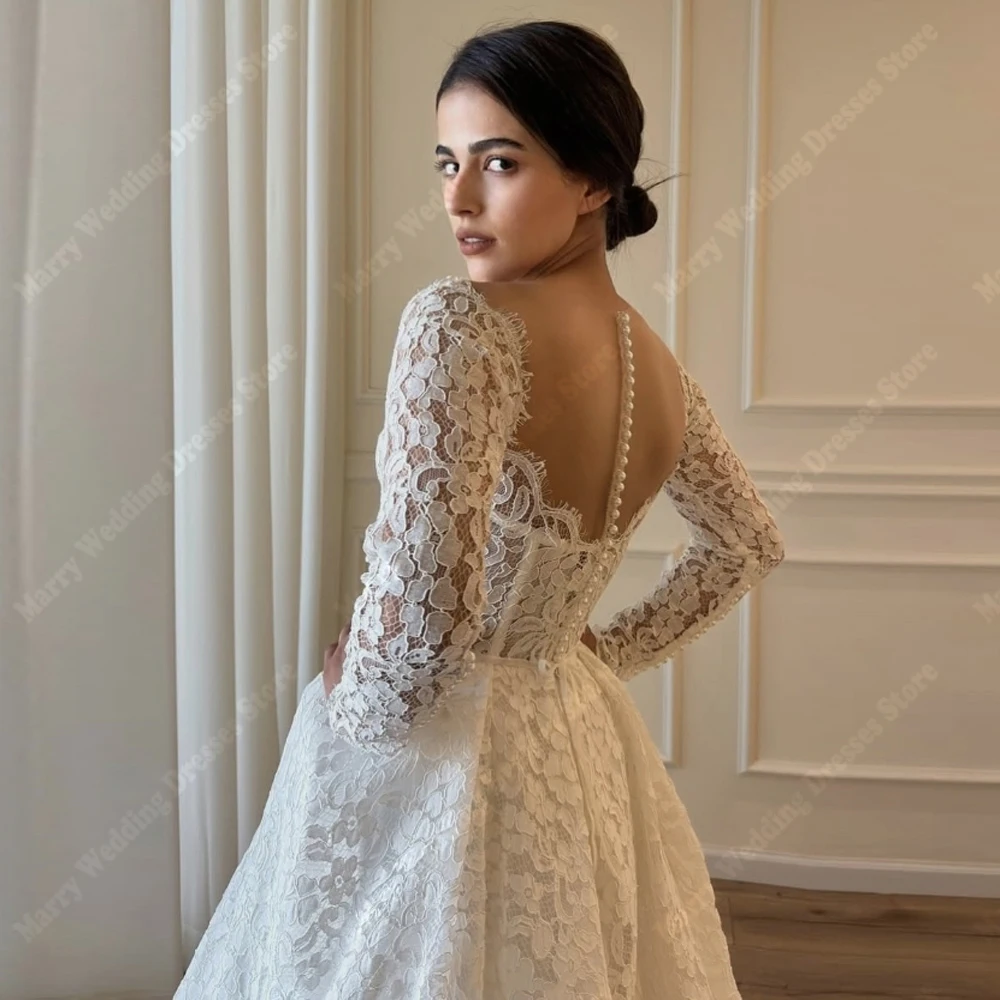 Vestidos De novia De corte en A con cuello corazón para mujer, Vestidos De novia elegantes con Apliques De encaje, Vestidos De novia para banquete De princesa personalizados