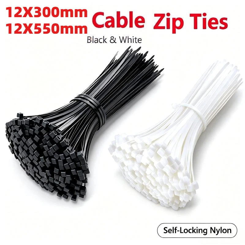 Sturdy Nylon Material Zip Ties Push Mount Clip Self Lock Tooth Design Cable Fastener for Household Office Cabinet Wire Work