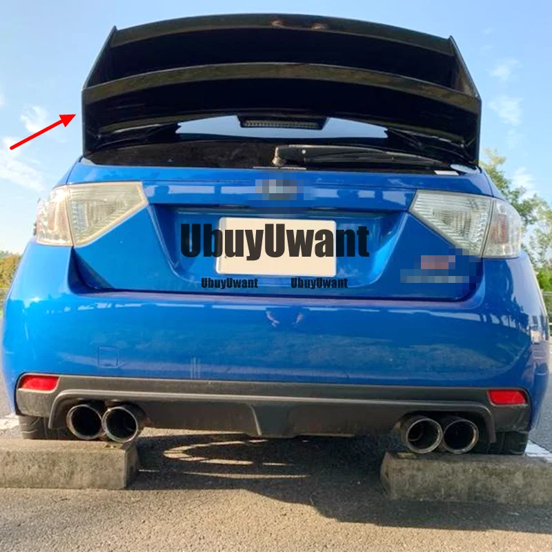 سبويلر لسوبارو امبريزا WRX STI X 10th عالي الجودة من ألياف الكربون/مادة FRP سبويلر خلفي للسيارة باللون الأسود غير اللامع 08-11 #6