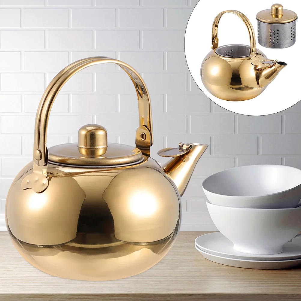 

Stainless Steel Pot Home Teapot with Strainer Collapsible Water Bottles Teakettle Espresso Maker Outdoor